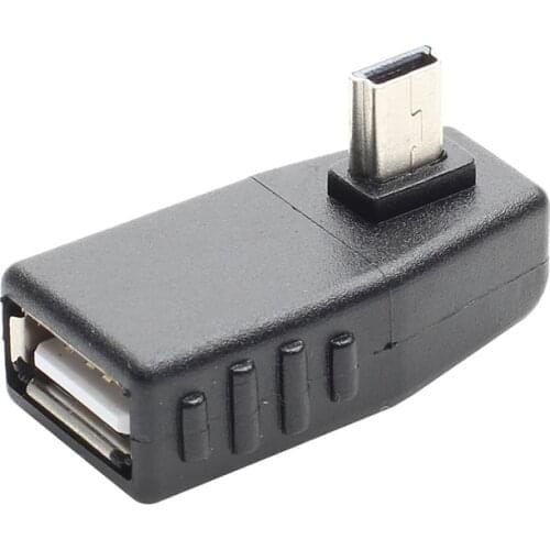 90 Degree right angle USB Type A Female to Mini B 5 Pin Male Converter Adaptor new