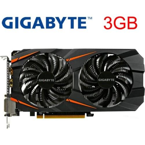GIGABYTE GTX 1060 3GB 192Bit GDDR5 Graphics Card Original Used Video Cards for nVIDIA VGA Cards Geforce GTX 1050 Ti HDMI 750 960