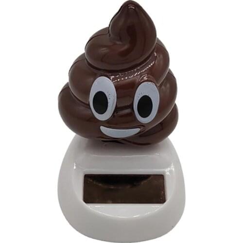 Funny Solar Powered Swing Dancing Poo Toy Home Car Ornament Decoration Gifts