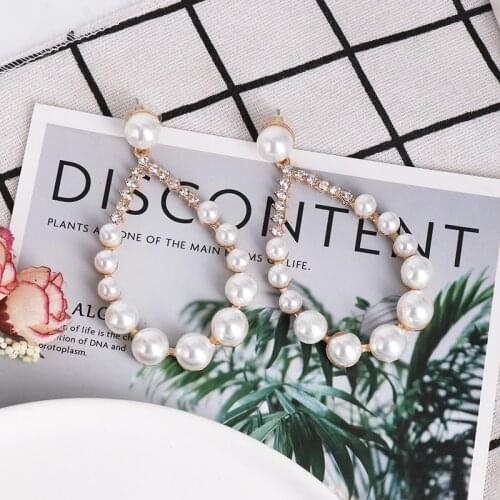JUJIA Fashion Korean Simulated Pearl Earrings For Women Classic Water Drop Earrings Wedding Party Jewelry Gift Accessories
