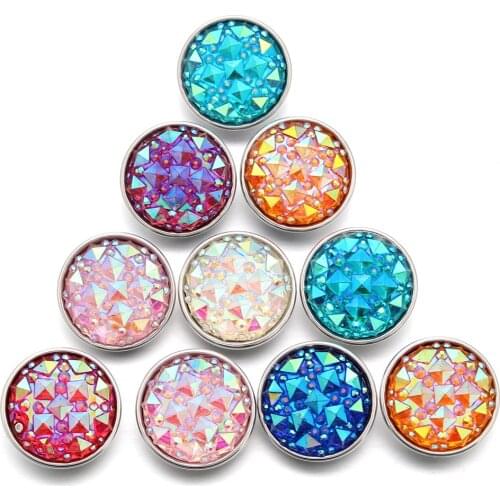 10pcs/lot Snap Button Jewelry Mixed Style Ginger Resin 18mm Snap Buttons fit Snap Bracelet Bangles