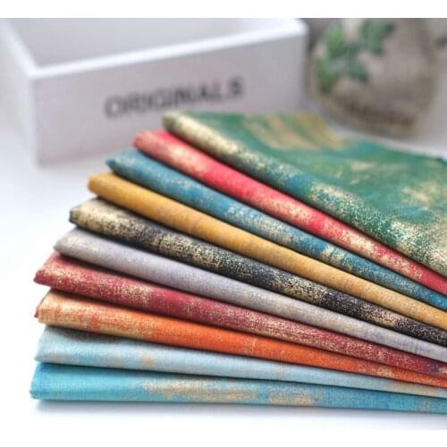 10x10cm Handmade Patchwork Bronzing Blooming Cloth High Quality Cotton Fabric 10 Pieces/Lot Mini Patchwork DIY Material TJ4207