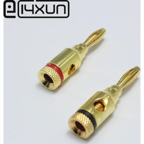 2pcs/lot High quality large current copper Gold-plated 4mm banana plug for power amplifier audio system plug