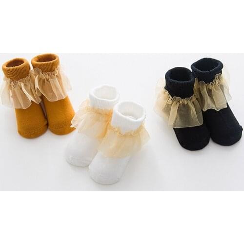 3 Pair Lace Floral baby girl Socks Cute Toddlers Infants Cotton Ankle Bow Socks Baby Girls Princess Bowknots Socks CS.125