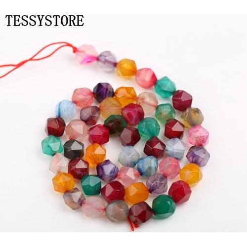 45pcs 8mm Irregular Shaped Stone Beads Multi-color Cut Beads For Jewelry Making Bracelet Necklace DIY Handmade Accessories