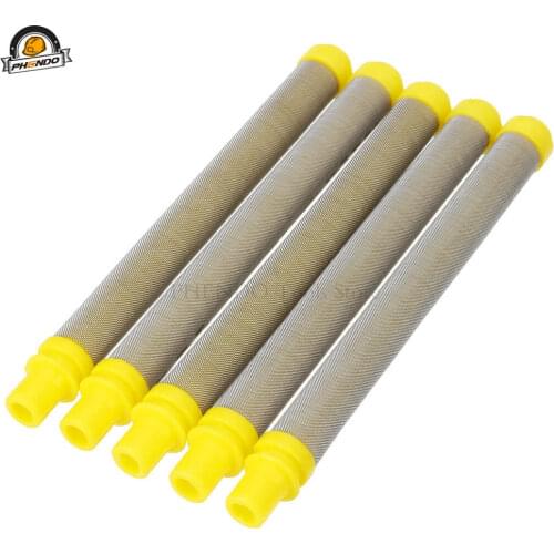 5pcs 100 Mesh Airless Spray Gun Filter YELLOW Gun filter, mesh 100, insert type, 304 Stainless steel Material filters