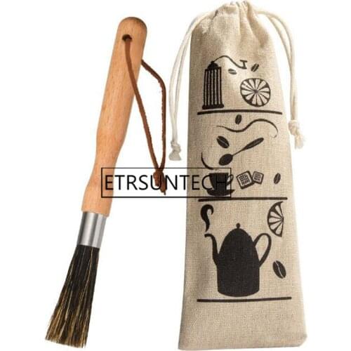50sets Coffee Grinder Powder Cleaning Brush Coffee Machine Brush Wood Handle Pig Bristle Dusting Espresso Brush For Barista