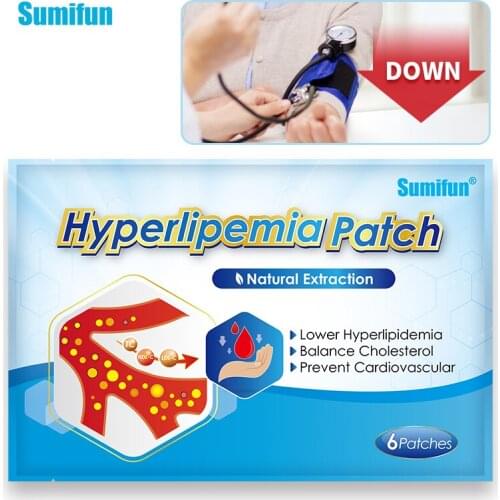 6Pcs Hyperlipemia Patch Reduce Fat Plaster Chinese Natural Herbal Medications Treatment Cure Reduce High Blood Lipids Slim Care