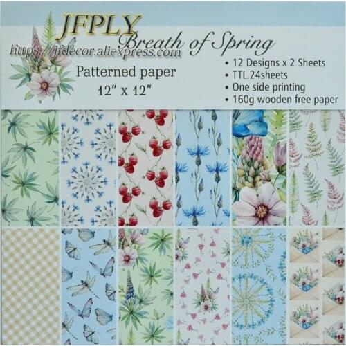 DIY Album Photo Scrapbooking set Papers Cut Spring seriers Craft Paper Card Making Background pad 12"X 12" 24sheets/pack