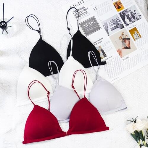 New Bralette Bra Wireless Front Closure Bras for Women Sexy Lingerie Comfort Girls Triangle Cup Underwear Soft Thin Seamless