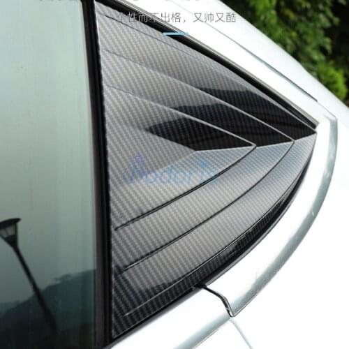 Carbon Fiber Color Rear Window Vent Panel Protector Triangle Trim Car Styling For Tesla Model 3 2017 2018 2019 Accessories