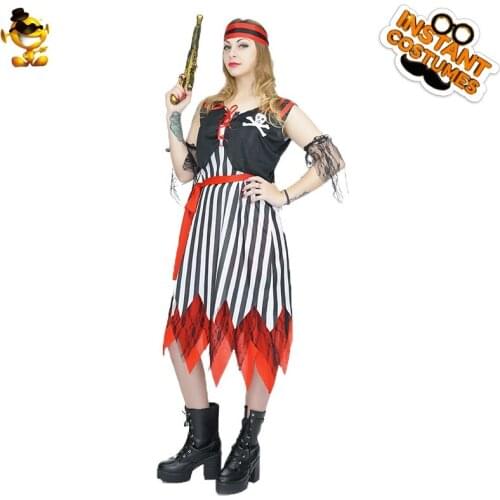 DSPLAY Pirate Woman Sexy Party Costume Carnival New Style Cool Classic Fancy Dress Cosplay Royal Bandit Woman Outfits