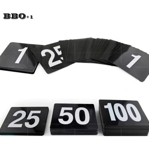 1 to 100 Double Side Plastic Table Numbers Black Square Seat Cards Wedding Party Event Restaurant Bar Accessories Cafe Utensil