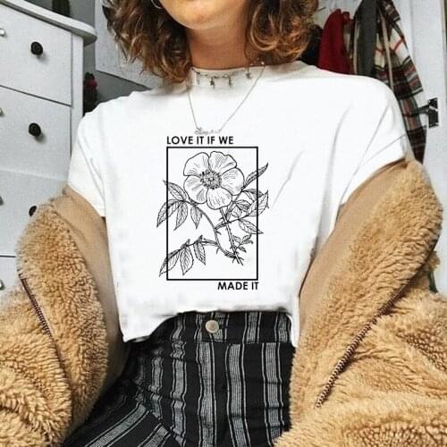 Seaport YF Morning Glory Love It If We Made It Graphic Tee Flower Lover T-Shirt Korean Fashion Kawaii Casual Women Tee Tops