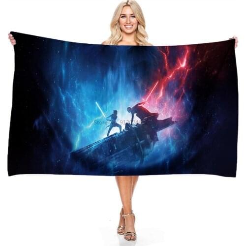 Hot Movie Star Wars Printed Beach Towel 140x180cm Large Size Adult Children Outdoor Camping Blankets Bathroom Fashion Bath Towel