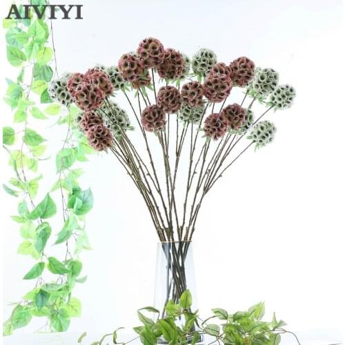 Artificial Silk Flower Pineworm Fruit Pinwheel Flowers Wedding Home Decor Garden Christmas Decorations for Home Plantas Foam