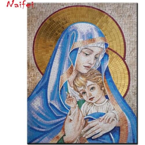 DIY Diamond Painting Virgin Mary Jesus -Religious Mosaic Art Full Square Rhinestone Pasted Diamond Embroidery Religion Pattern