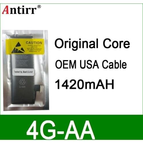 10pcs/lot Real Capacity China Protection board 1420mAh 3.7V Battery for iPhone 4G zero cycle replacement repair parts 4G-AA