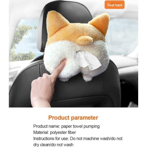 Creative Corgi Ass Tissue Box Car Tissue Box Cute Napkin Tissue Holder Cute Animals Car Paper Boxes Lovely Napkin Holder For Car