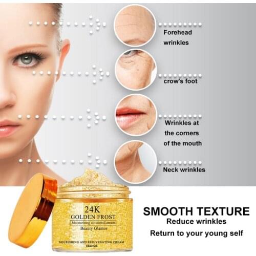 24K Gold Face Cream For Dry Skin Care Anti Wrinkle Brightening Collagen Anti-Aging Whitening Moisturizing Oil control TSLM1