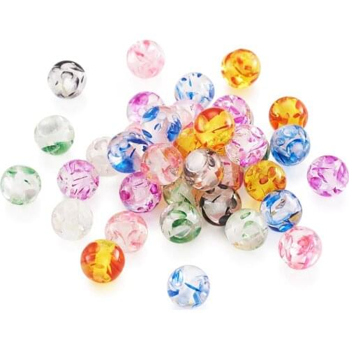 Mixed Color Round ImitationAmber Resin Beads for DIY Earrings Bracelet Necklace Jewelry Making 6/ 8/10/12/16/20mm
