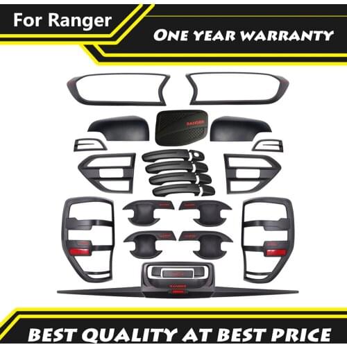 ABS Matte Black Full Body Kits Car Accessories For Ford Ranger T7 2015-2019 Pickup 4x4 Auto Styling Moulding Accessory
