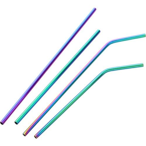 Metal Straw Set Reusable Straw 304 Stainless Steel Drinking Straw with Brush Eco-Friendly Pink Straw for Mugs Beer Straw