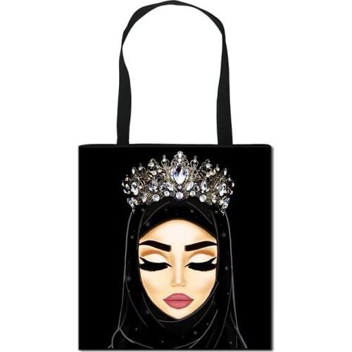 Hijab Face Muslim Shoulder Bag Women Casual Totes Large Capacity Ladies Shopping Bags Islamic Gril Handbag Travel Bags