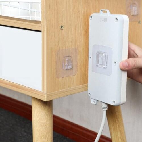 Double Sided Adhesive Kitchen Waterproof Wall Hooks Transparent Sucker Paste Plug Socket Holder Bathroom Strong Suction Hook