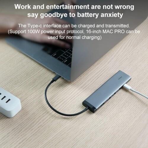Original Xiaomi 7 in 1 Type-C / USB-C Male Multifunctional Extension HUB Adapter Support SD card slot, TF card slot, HDMI, 3xUSB