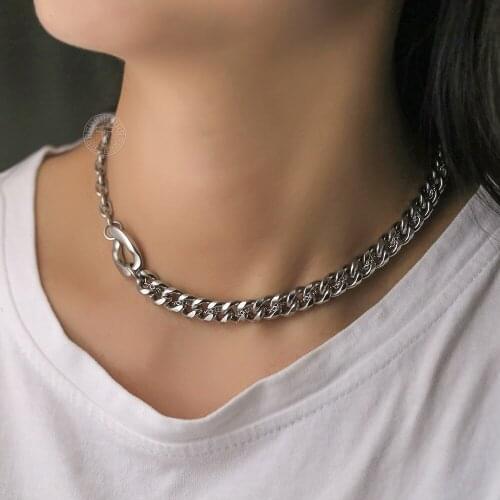 Simple Cuban Pendant Necklaces For Women Stainless Steel Cable Cuban Link Chain Necklace Fashion Jewelry Wholesale LDN290