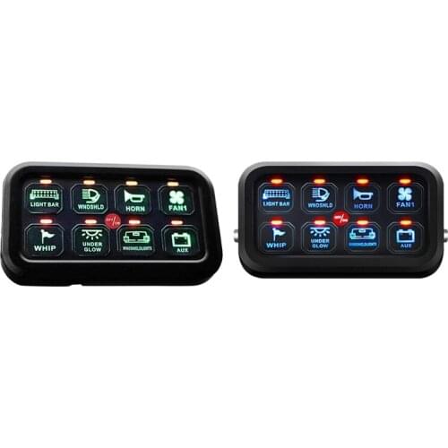 8 Gang Switch Panel Contact Control Panel Car Control Automatic Dimmable Switch Panel Box for Car Marine Boat