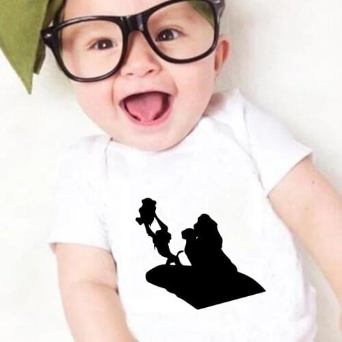 Lion King Simba Baby Onesie Casual Short Sleeve Girl Boy Clothes O-Neck White Newborn Romper Summer Toddler Bodysuits