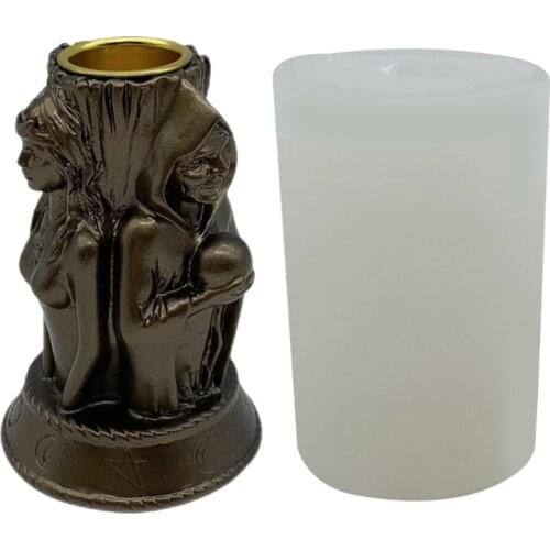 DIY Witch Goddess Candle Holder Epoxy Resin Mold Concrete Plaster Silicone Mould