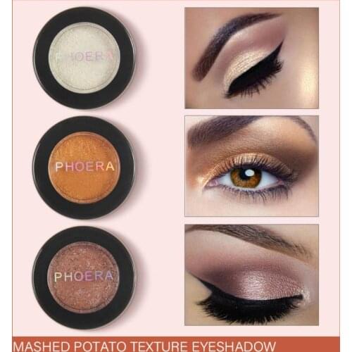 PHOERA Natural Makeup Glitter Eyeshadow Pallete Pigment Shimmer Powder Liquid Eyeshadow Makeup Waterproof Maquillaje TSLM1