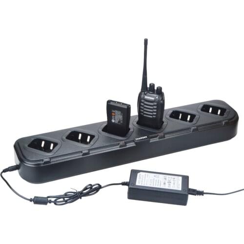 Rapid-Rate 6-Unit 6 Pocket Multi Unit Desktop Charger for Baofeng Walkie Talkies BF-888S