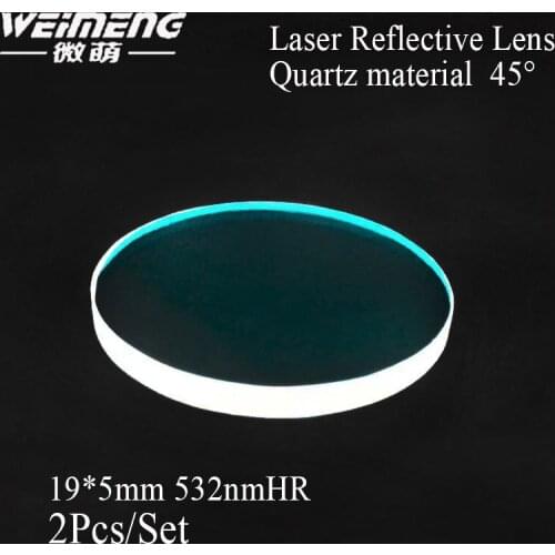 Weimeng top fashion 19*5mm quartz 532nm HR 45 degrees laser reflector mirror/lens for laser cutting welding marking machine