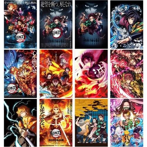 Japanese Anime "Demon Slayer: Blade" Canvas Painting Anime Character Series Art Posters and Prints Childrens Room Decoration
