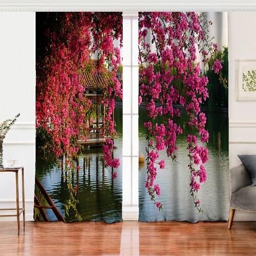 RealHomes Double Wing RealHomes Special Design Dijtal Printed Modern Living Room Backdrop Curtain