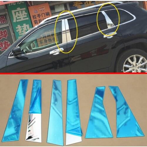 Stainless Steel Center Door Pillar Window Guard Cover Trim Fit For Jeep Cherokee KL 2014 2015 2016 2017 2018 2019 Accessories