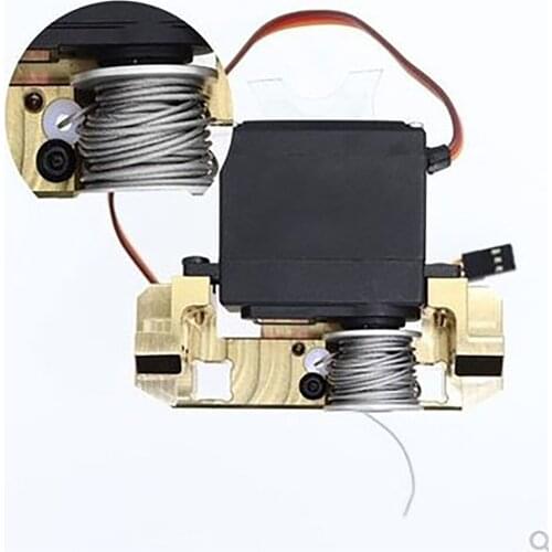 1 Set Brass Servo Steering Gear Front Bracket Stand with Winch for TRX4 RC Climbing Car Upgrade Parts