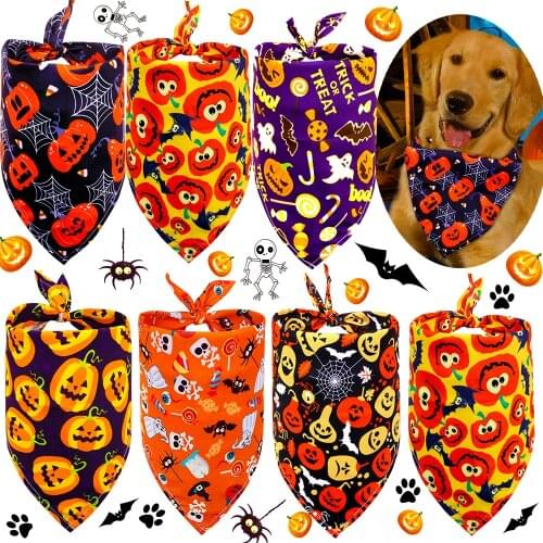 1Pcs Dog Bandanas Halloween Dog Accessories Pet Dog Bandanas Scarf Small Dog Cat Puppy Bibs Pet Supplies For Small Dogs