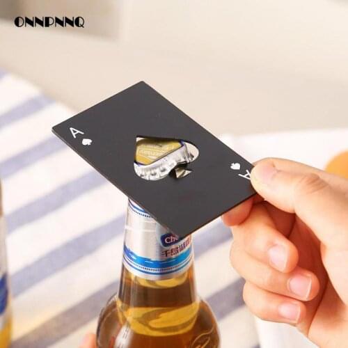1pcs Stainless Steel Creative Poker Bottle Opener Shaped Wine Opener High Quality Beer Bottle Opener Kitchen Accessories