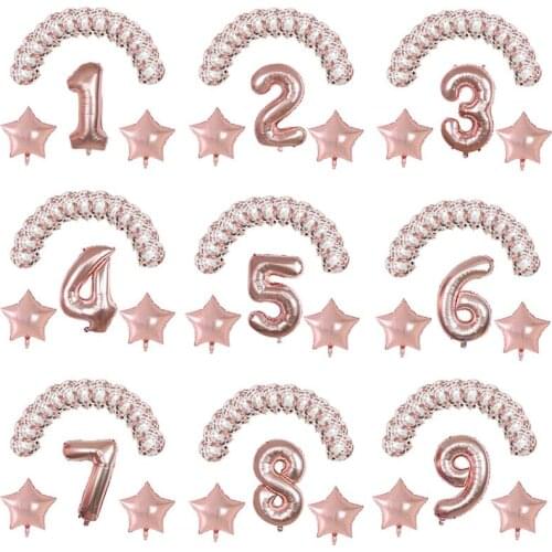 13pcs 1 2 3 4 5 6 7 8 9 Years Happy Birthday Foil Number Balloons Baby Boy Girl Party Decorations Kids My 1 One First Supplies