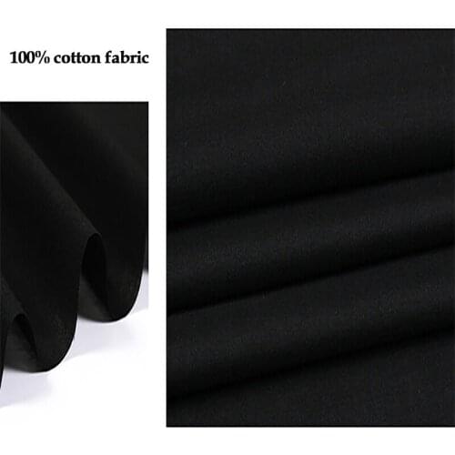 150cm*100cm Big deal! cotton fabric pure black silk material for dress lining cotton tissue lightweight soft linings