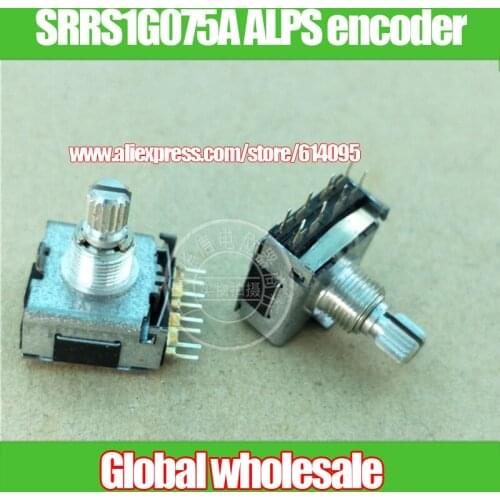 2pcs SRRS1G075A ALPS encoder potentiometer / 2 * 4 feet / 16 stalls / handle length 15MM flower axis