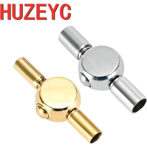 20pcs/Lot 2.5mm 3mm Hole Stainless Steel Clasp DIY Jewelry Accessories Leather Rope Bracelet Buckle Wholesale