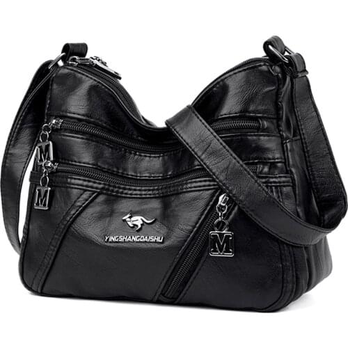 2021 Retro Multi-pocket Women Soft Leather Luxury Handbags Purses Female Bags Designer Small Shoulder Crossbody Bag for Ladies
