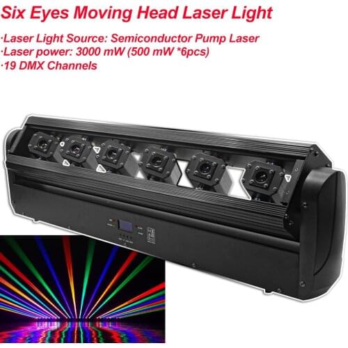 4Pcs/Lot 150W RGB Full Color Six Eyes Moving Head Laser Light 19DMX Channel Laser Bar DJ Party Disco Wedding Stage Effect Lights
