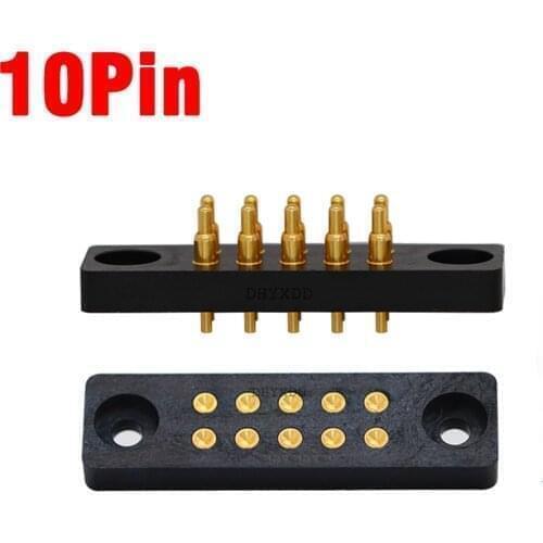5A Pogo Pin 10Position Probe Connector Spring Thimble Charging Spring Needle Conductive Connector Pitch 3.0mm Dual Row 2x5 10Pin